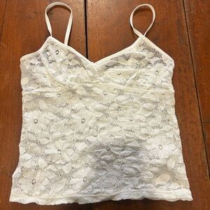 Aerie White Lace Cami Top